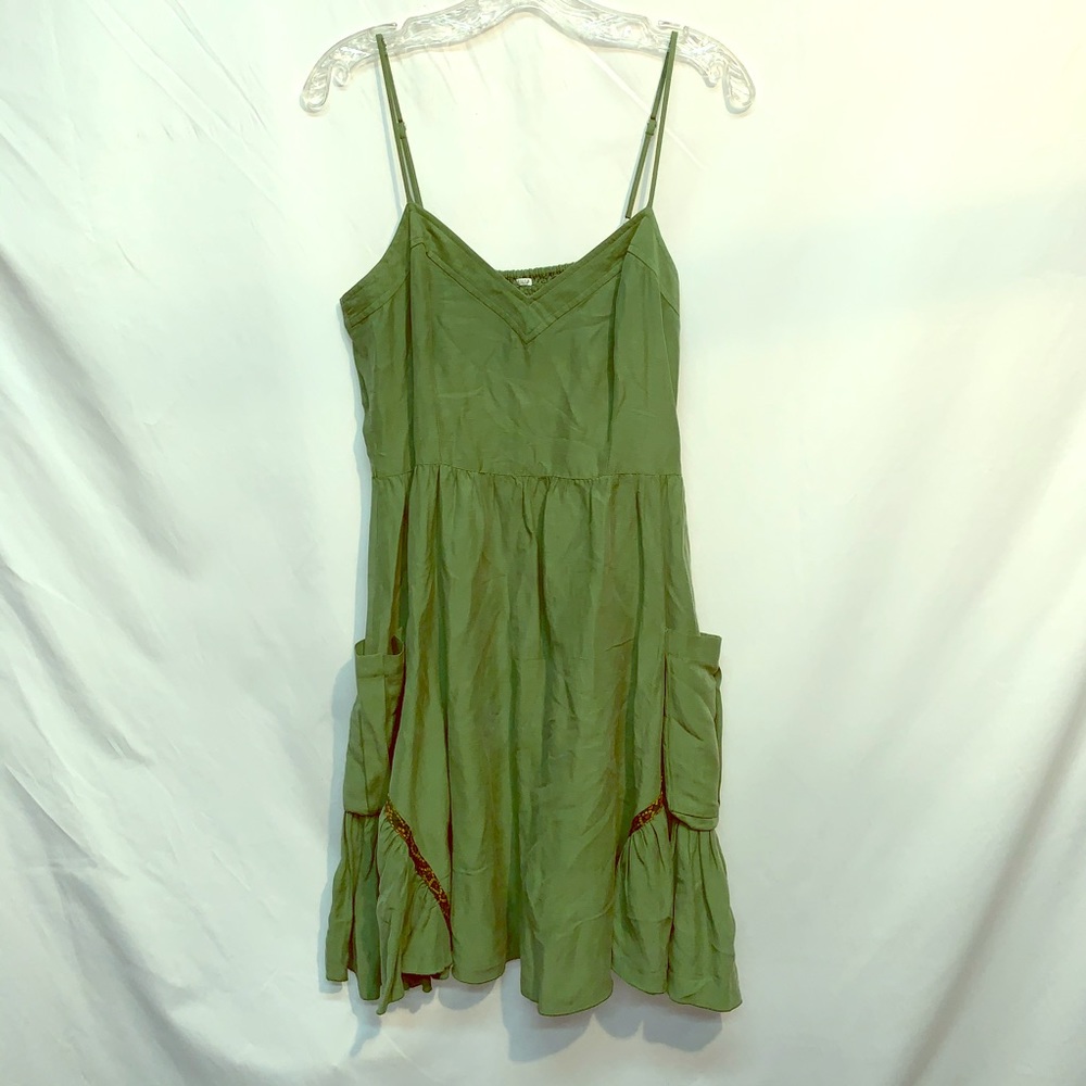 Free people green summer dress with pockets